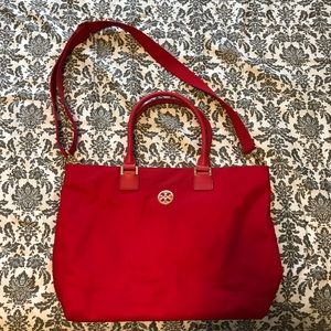 TORY BURCH RED CROSSBODY TOTE